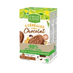 Lot x2 biscuit ptit déj céréale chocolat 190g