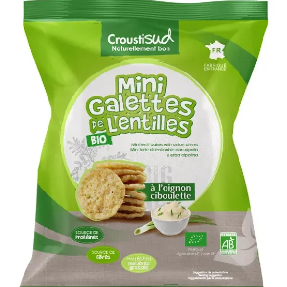 Mini galette lentille oignon ciboulette 50g
