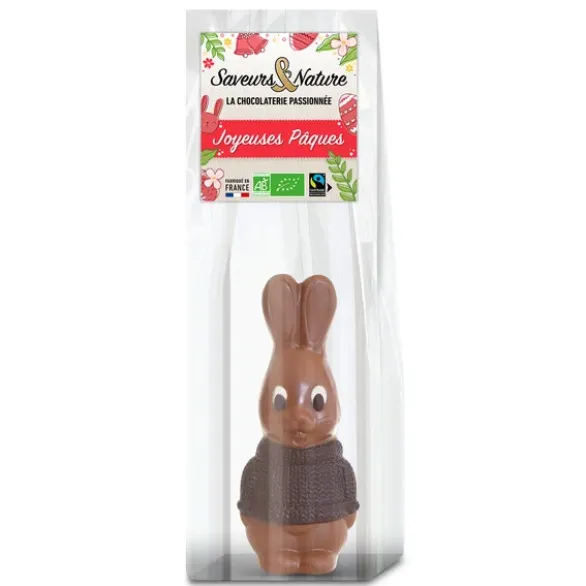 Moulage lapin tricot chocolat au lait 70g