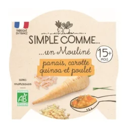 Mouliné de panais carotte quinoa et poulet assiette 230g