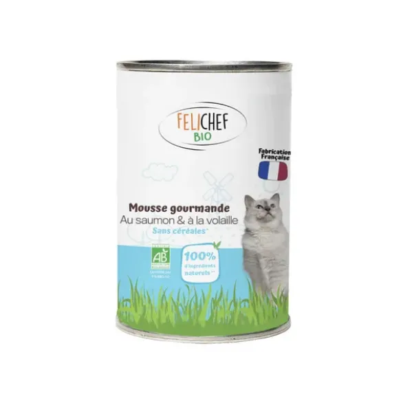 Moussesaumon volaille sans céréales pour chat 400g