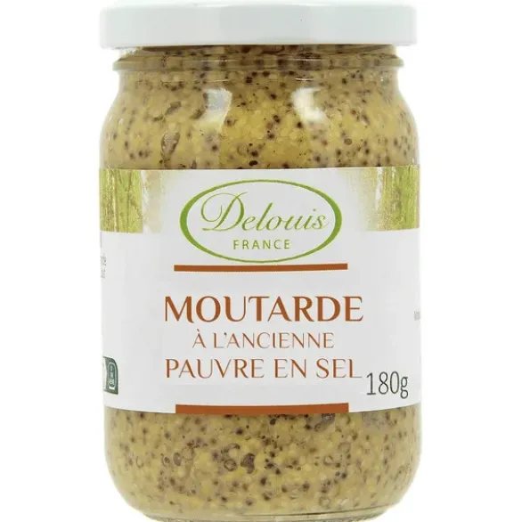 Moutarde à l'ancienne pauvre en sel 180g