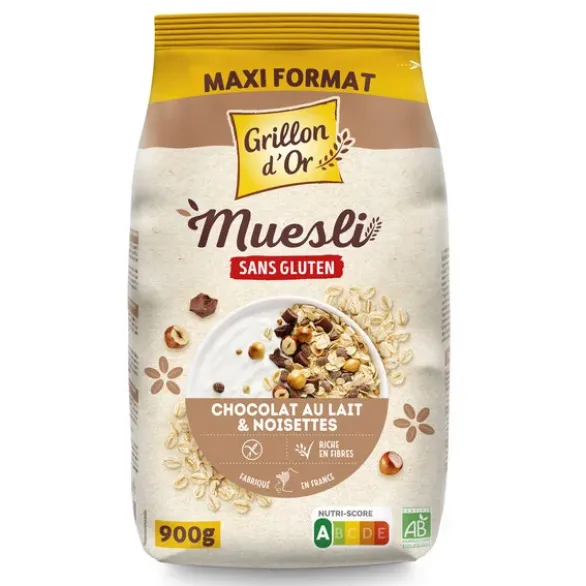 Muesli chocolat au lait noisette sans gluten 900g