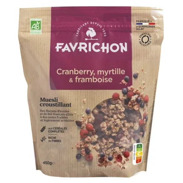 Muesli croustillant cranb myrt framboise 450g