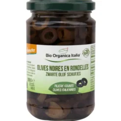 Olive noire noire rondelle 140g net égoutté
