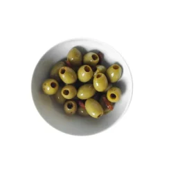 Olive verte dénoyautée pimentée