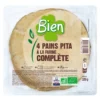 Pain pita farine complète (4) 320g