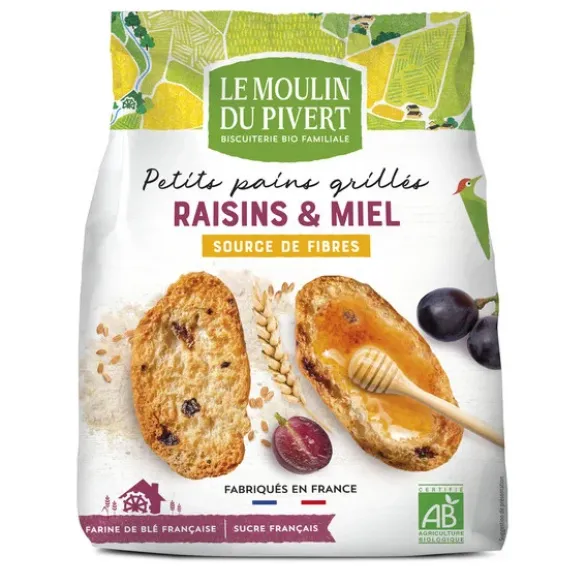Petit pain grillé raisins miel 225g