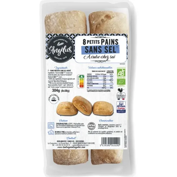 Petits pains sans sel à cuire (8) 304g