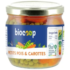 Petits pois & carotte 215g net égoutté