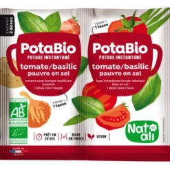 Potage instantanéPotaBio tomate basilic pauvre en sel sachet 2 doses