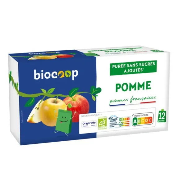 Purée de pommes sans sucres ajoutés 12x90g