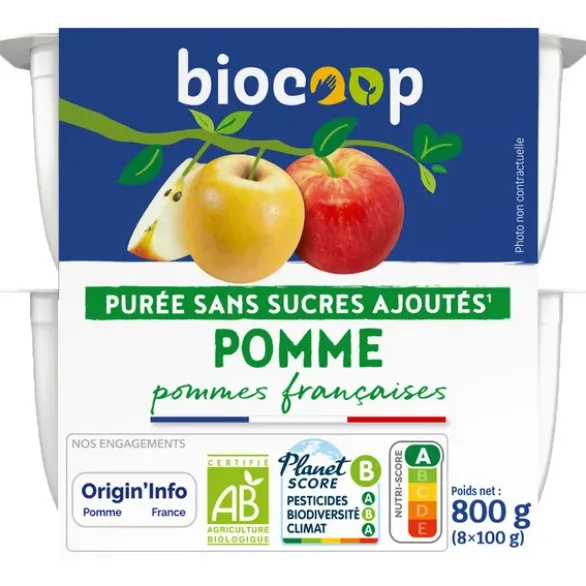 Purée de pommes ss sucres ajoutés 8x100g