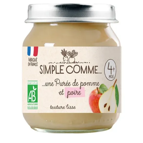 Purée pomme poire pot 125g