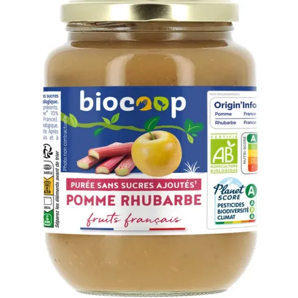 Purée pomme rhubarbe 830g