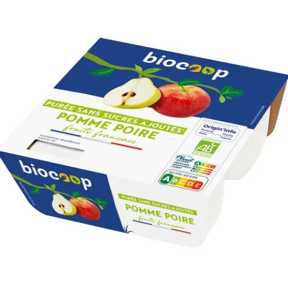 Purée sans sucres ajoutés pomme poire 4x100g