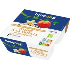 Purée sans sucres ajoutés pomme vanille de Madagascar 4x100g