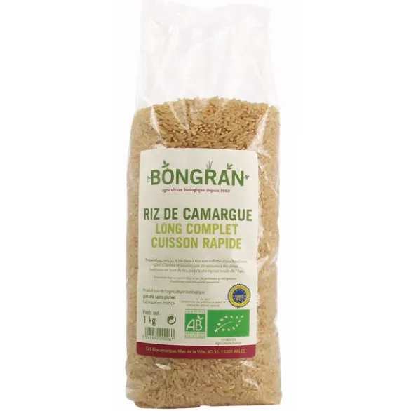 Riz long complet Camargue cuisson rapide 1kg