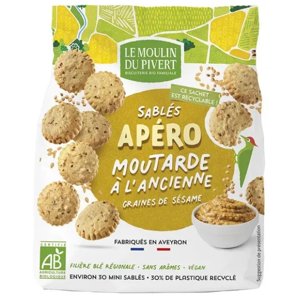 Sablés moutarde à l'ancienne et graines de sésame 100g