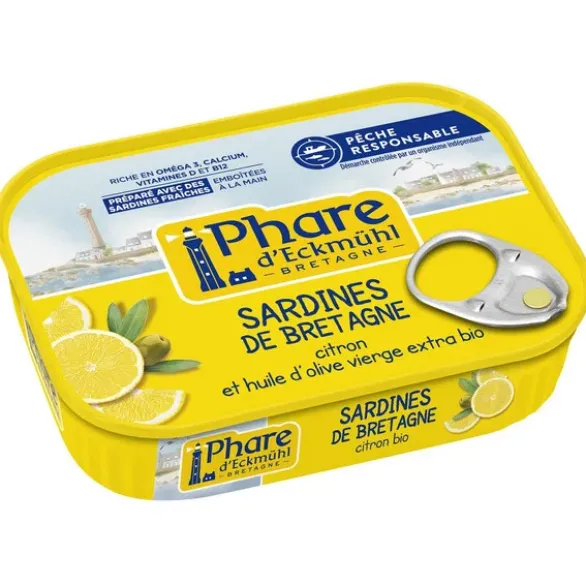 Sardines huile d'olive et citron 135g
