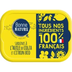 Sardines à l'huile de colza et citron 115g