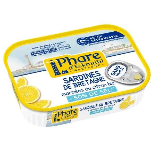 Sardines sans huile citron hyposodé 115g