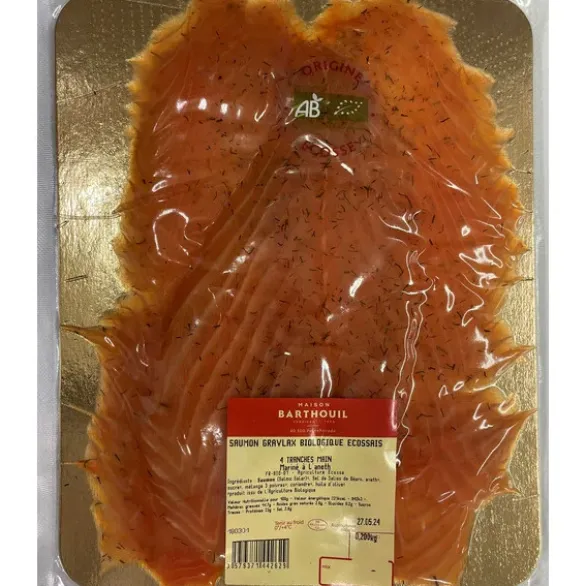 Saumon gravlax mariné aneth tranches (4) 200g