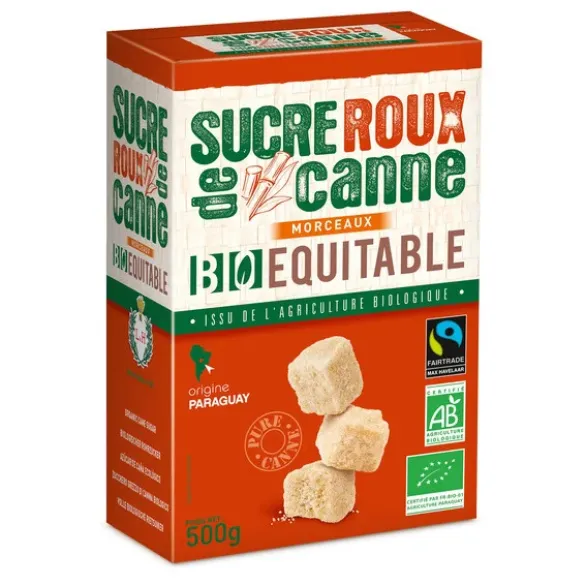 Sucre de canne roux morceaux 500g