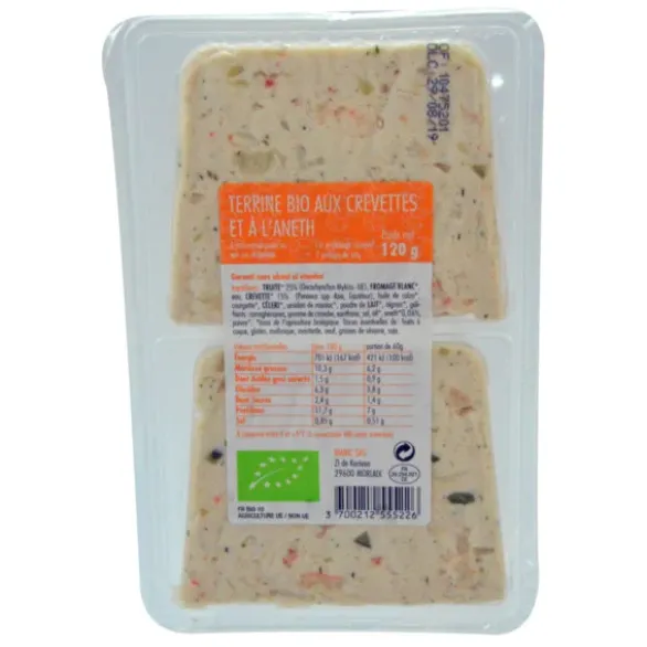 Terrine aux crevettes et à l'aneth 2x60g