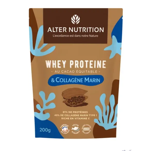 Whey protéine au cacao & collagène marin 200g