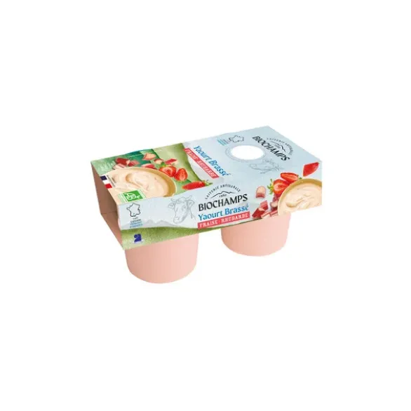 Yaourt brassé fraise rhubarbe 2x120g