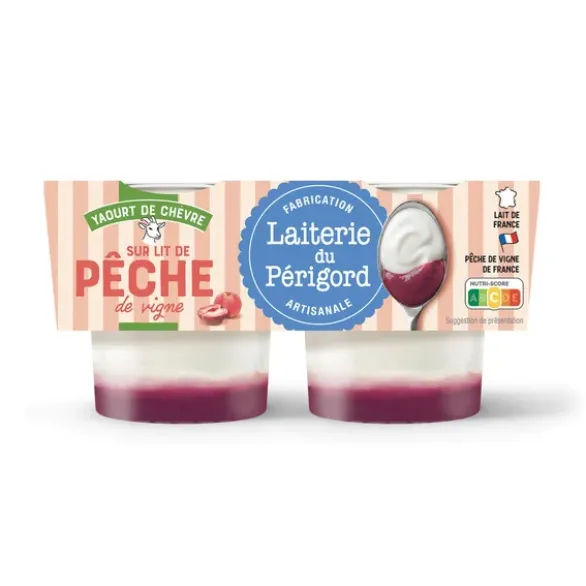 Yaourt chèvre pêche de vigne 2x125g