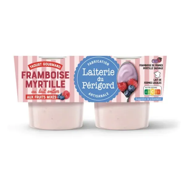 Yaourt gourmand framboise myrtille 2x125g